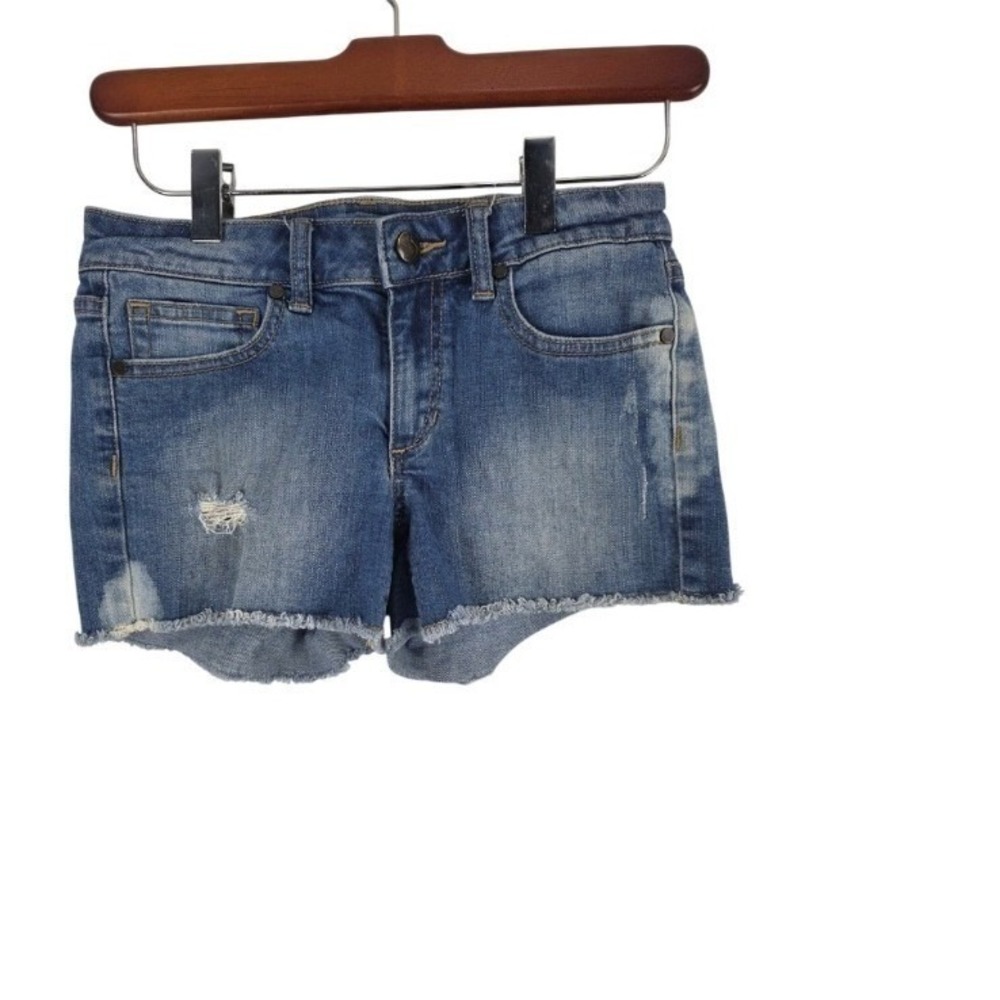 Joes Jeans Girls Shorts 12 Raw Hem Distressed Mid Rise Medium Wash School